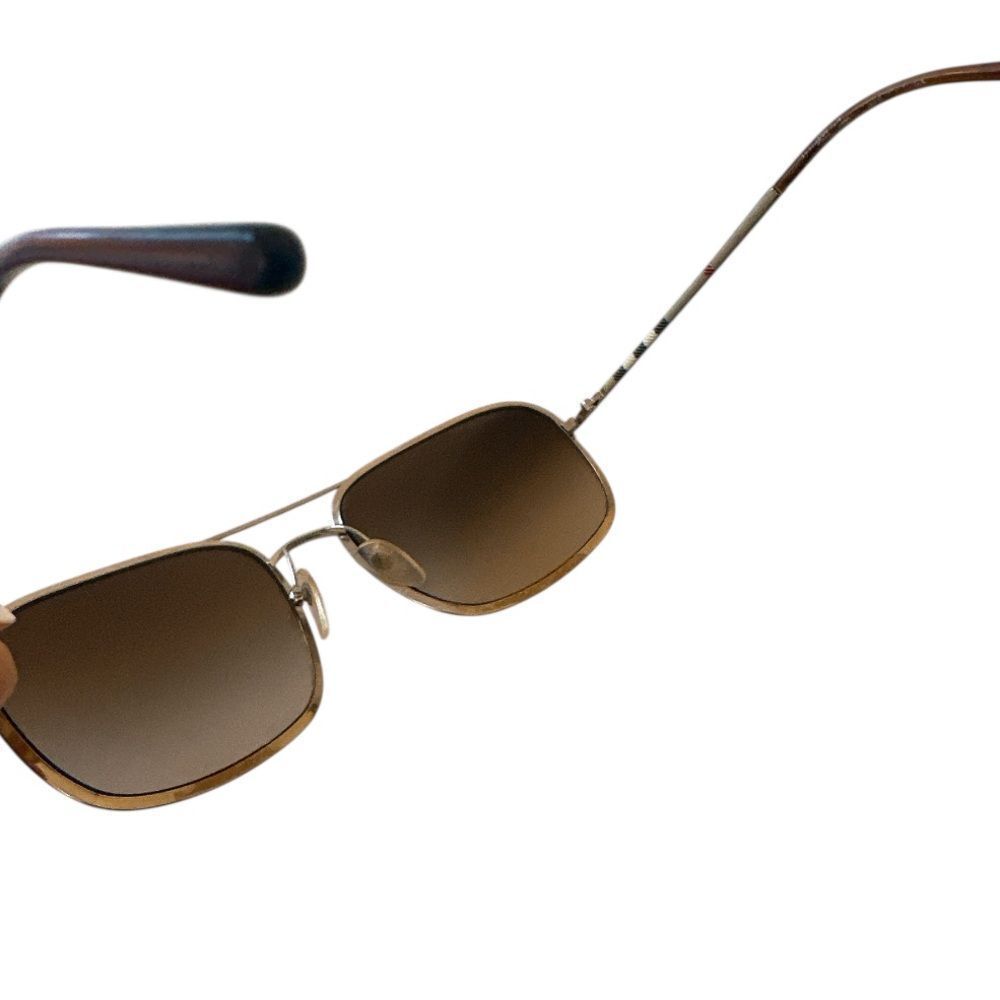 Burberry Gold Aviator Sunglasses with Check Case - Picture 5 of 9